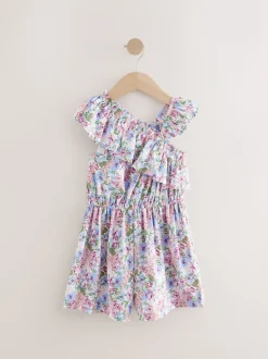Pink Ditsy Frill Shoulder Playsuit (3-16yrs)