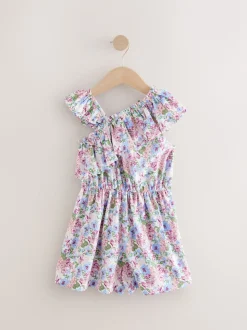 Pink Ditsy Frill Shoulder Playsuit (3-16yrs)