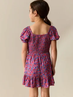 Pink Ditsy Shirred Playsuit (3-16yrs)