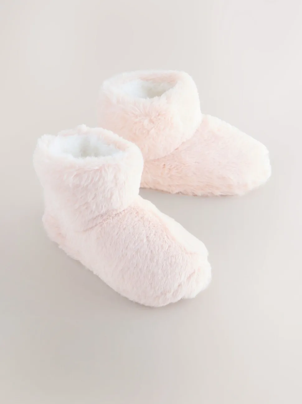 Pink Faux Fur Slippers Boots