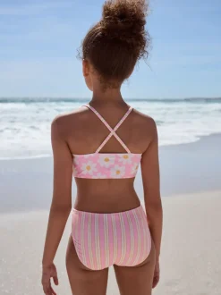 Pink Floral Lightly Padded Bikini (8-16yrs)