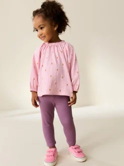 Pink Floral Long Sleeve Blouse and Legging Set (3mths-7yrs)