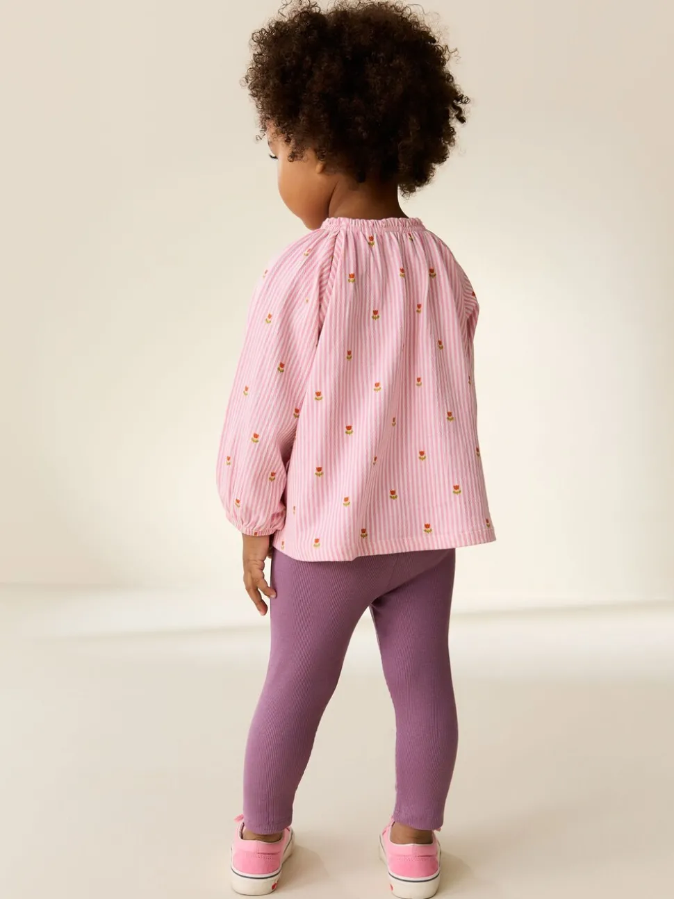 Pink Floral Long Sleeve Blouse and Legging Set (3mths-7yrs)