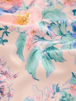 Pink Floral Scallop Edge Swimsuit (3-16yrs)