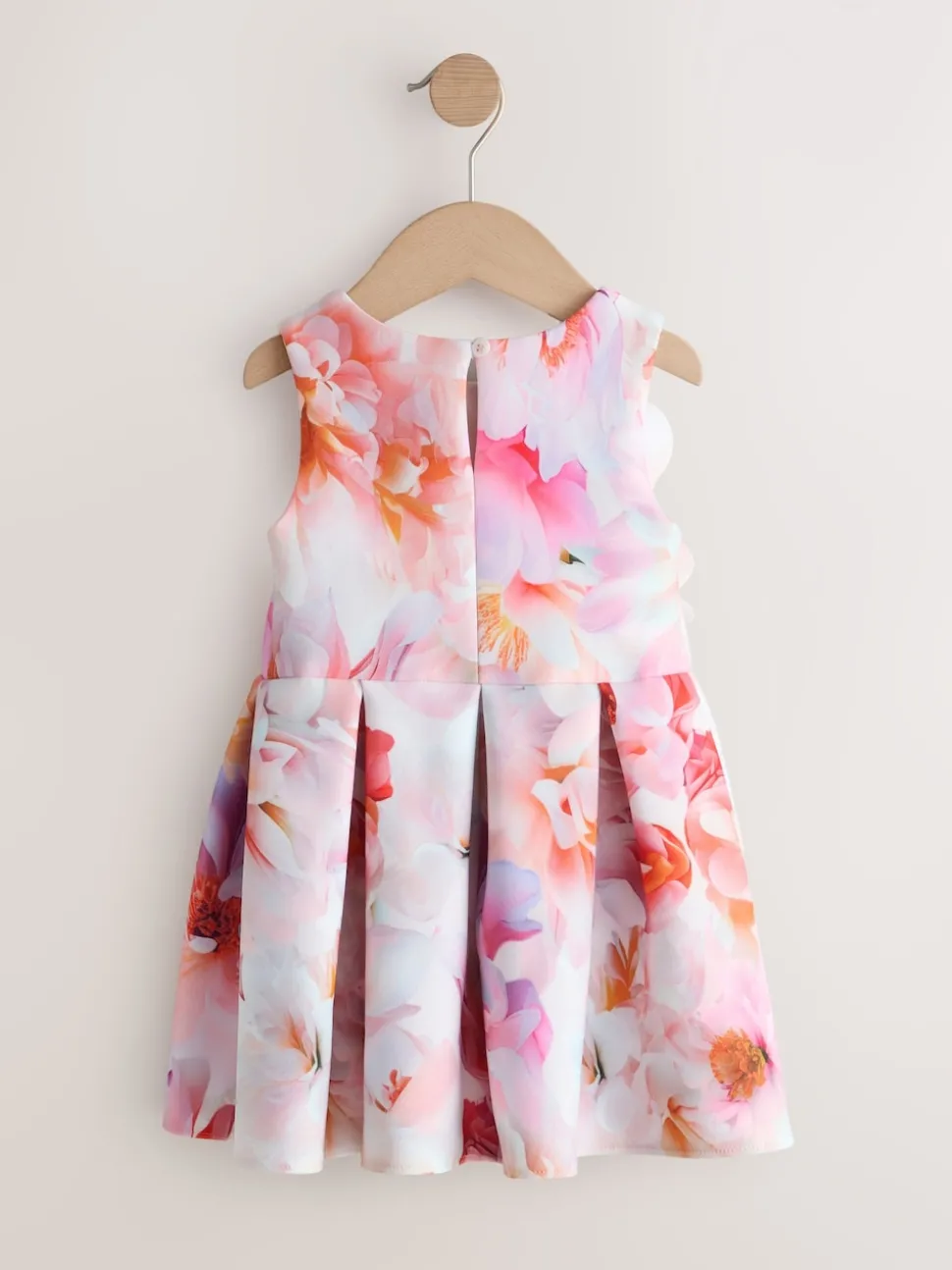 Pink Floral Scuba Occasion Dress (3mths-7yrs)