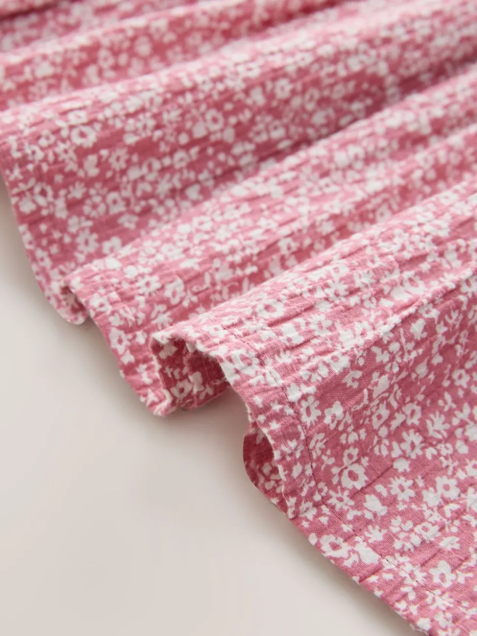 Pink Floral Smocked Frill Sleeve Dress (3-16yrs)