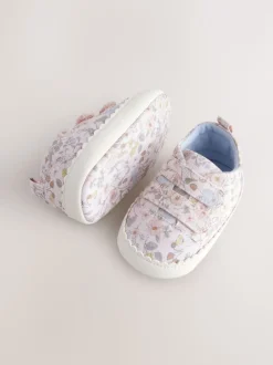 Pink Floral Touch Fasten Baby Trainers (0-24mths)