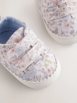 Pink Floral Touch Fasten Baby Trainers (0-24mths)