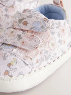 Pink Floral Touch Fasten Baby Trainers (0-24mths)