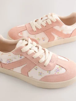 Pink Floral Wide Fit (G) Retro Trainers