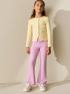 Pink Fold Over Flare Leggings (3-16yrs)