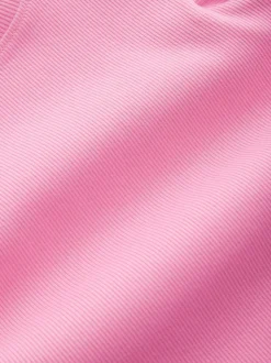 Pink Frill Shoulder Ribbed Vest (3mths-7yrs)