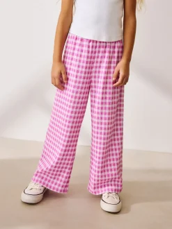 Pink Gingham Wide Leg Trousers (3-16yrs)