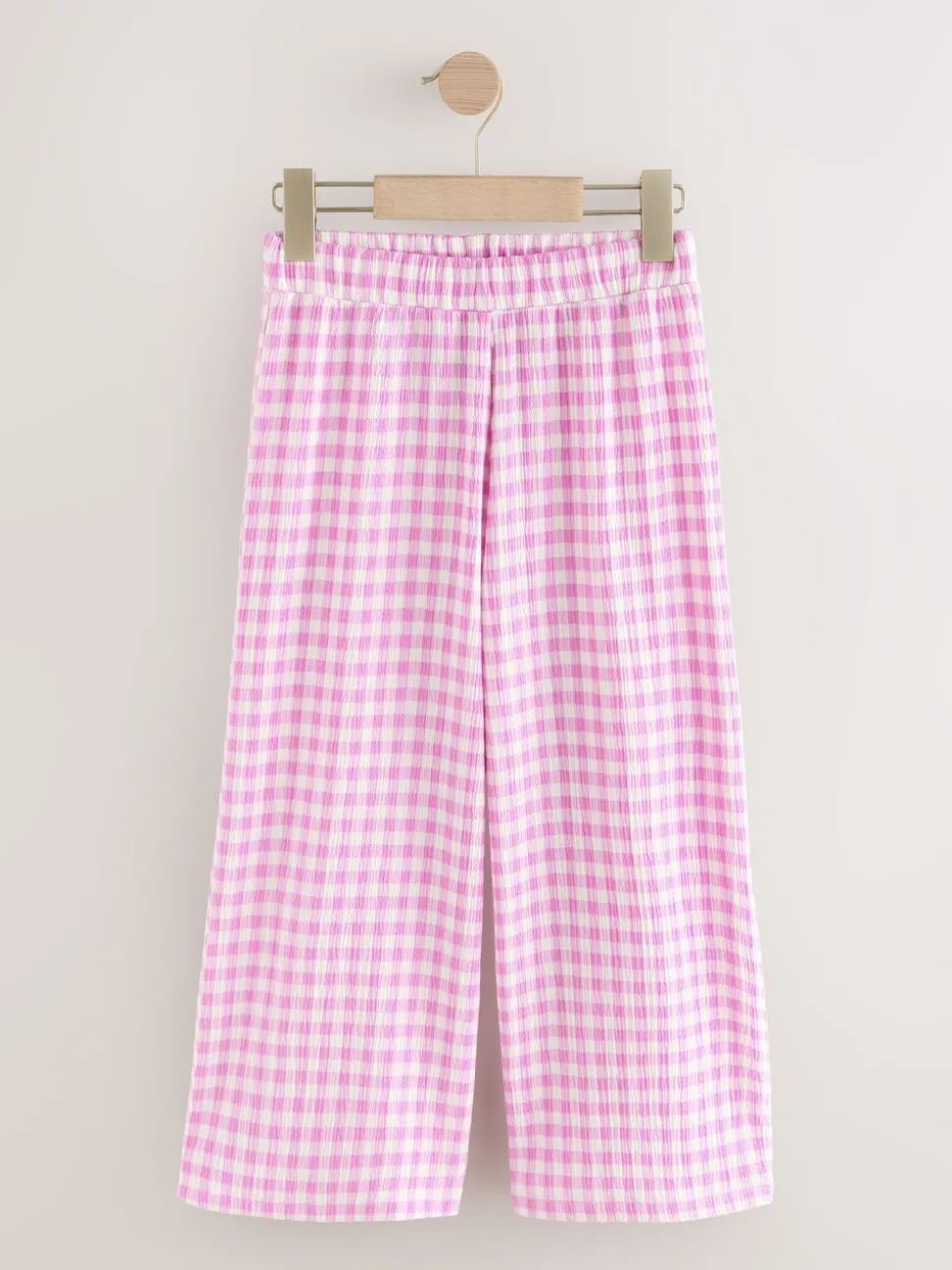 Pink Gingham Wide Leg Trousers (3-16yrs)