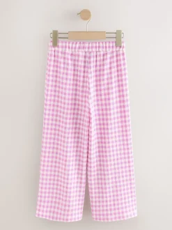 Pink Gingham Wide Leg Trousers (3-16yrs)