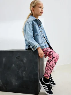 Pink Graffiti Heart Leggings (3-16yrs)