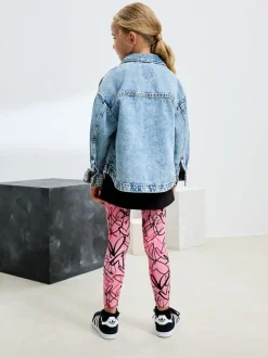 Pink Graffiti Heart Leggings (3-16yrs)