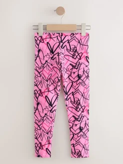 Pink Graffiti Heart Leggings (3-16yrs)