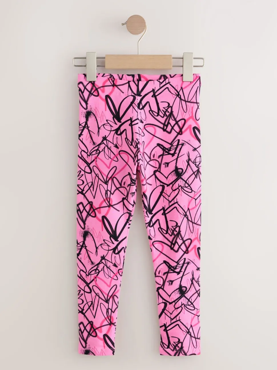 Pink Graffiti Heart Leggings (3-16yrs)
