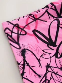 Pink Graffiti Heart Leggings (3-16yrs)
