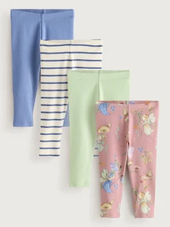 Pink/Green Leggings 4 Pack (3mths-7yrs)