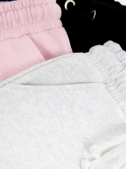 Pink/Grey/Black 3 Pack Soft Jersey Regular Fit Joggers (3-16yrs)