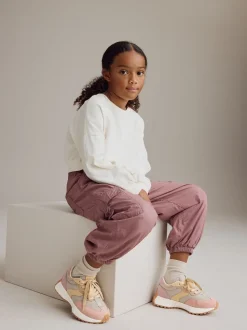 Pink/Grey Lace-Up Chunky Trainers