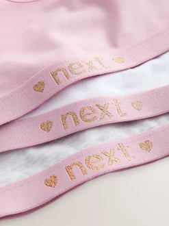 Pink/Grey Scoop Crop Tops 3 Pack (5-16yrs)
