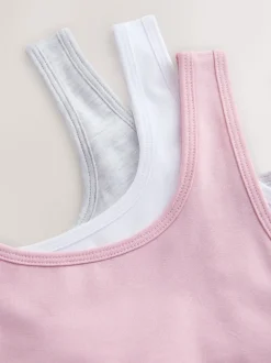 Pink/Grey Scoop Crop Tops 3 Pack (5-16yrs)