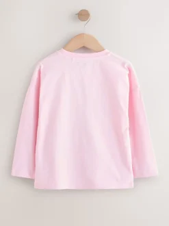 Pink Heart Long Sleeve Sequin Top (3-16yrs)