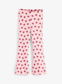 Pink Heart 1 Pack Rib Flare Leggings (3-16yrs)