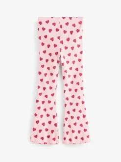 Pink Heart 1 Pack Rib Flare Leggings (3-16yrs)