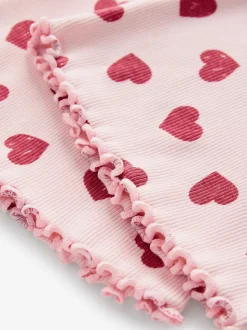 Pink Heart 1 Pack Rib Flare Leggings (3-16yrs)