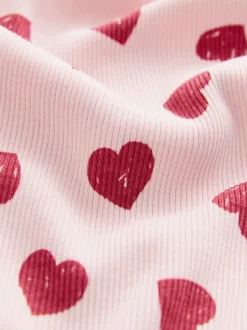 Pink Heart 1 Pack Rib Flare Leggings (3-16yrs)