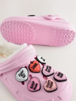 Pink Heart Slipper Clogs