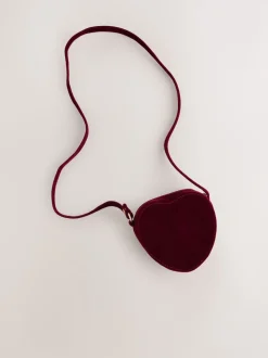 Pink Heart Velvet Bag with Bow