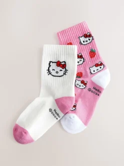 Pink Hello Kitty 2 Pack Cotton Rich Ankle Socks