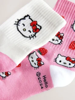 Pink Hello Kitty 2 Pack Cotton Rich Ankle Socks