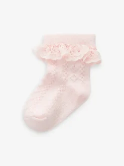 Pink Lace Baby Socks 3 Pack