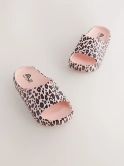Pink Leopard Print Sliders
