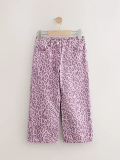 Pink Leopard Print Wide Leg Jeans (3-16yrs)