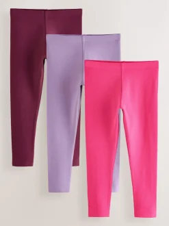 Pink/Lilac/Berry Regular Fit Leggings 3 Pack (3-16yrs)