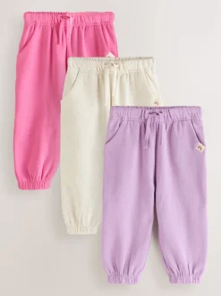 Pink/Lilac/Oatmeal 3 Pack Joggers Set (3mths-7yrs)