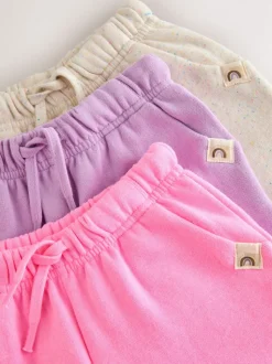 Pink/Lilac/Oatmeal 3 Pack Joggers Set (3mths-7yrs)