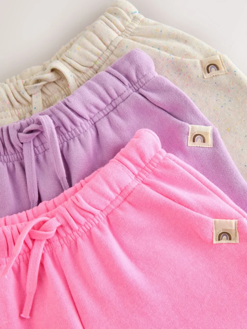 Pink/Lilac/Oatmeal 3 Pack Joggers Set (3mths-7yrs)