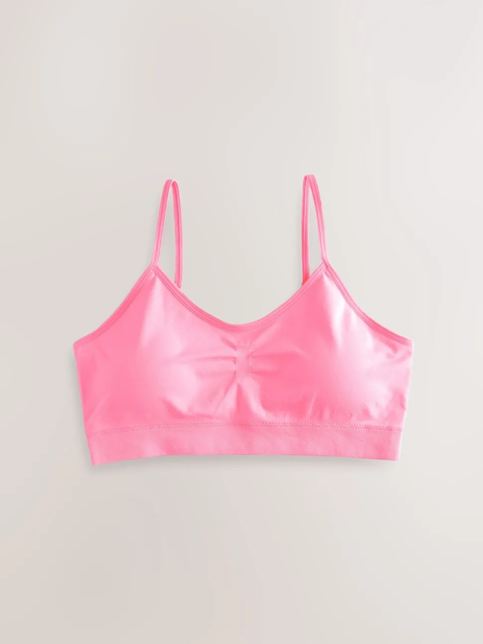 Pink/Lilac Seam Free Strappy Crop Tops 2 Pack with Removable Lightly Padded Cups (7-16yrs)