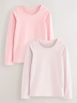 Pink Long Sleeve Vests 2 Pack (1.5-12yrs)