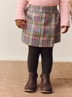 Pink/Mink Check Skirt and Tights Set (3mths-7yrs)