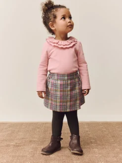 Pink/Mink Check Skirt and Tights Set (3mths-7yrs)