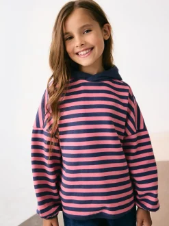 Pink/Navy Blue Stripe Hoodie (3-16yrs)